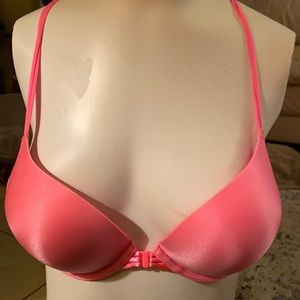 Victoria’s Secret pink front closing bra bombshell plunge size 36A